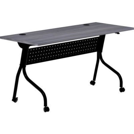 LORELL Lorell Mobile 60" Flip Top Training Table - Charcoal LLR59487